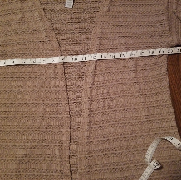 New By Design Crochet Cardigan Sweater, Beige - Picture 5 of 8